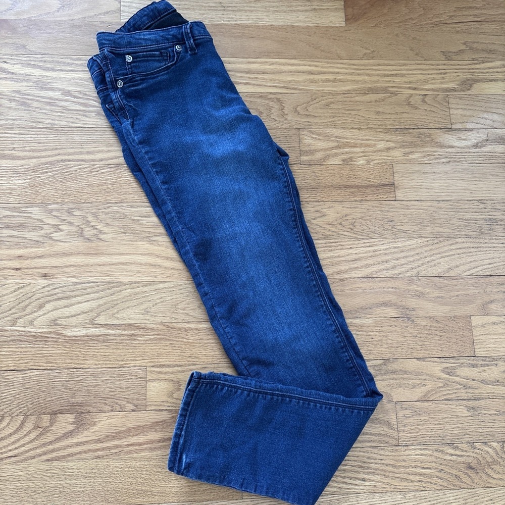 Gap Jeans Girls Sz 14 Blue Super Skinny Adjustable Waist 5 Pocket Button Closure - Picture 5 of 11